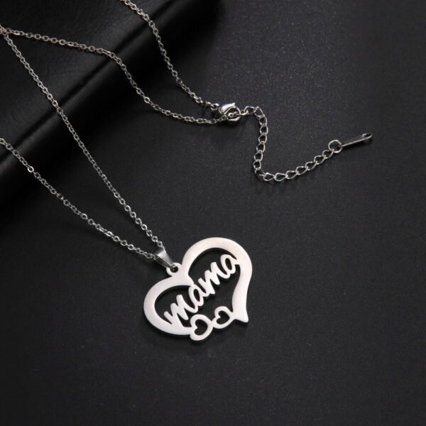 Skyrim Mama Letter Pendant Necklace for Women Stainless Steel Neck Chain Choker Trendy Family Jewelry Mother's Day Gift for Mom-Arlik interiors