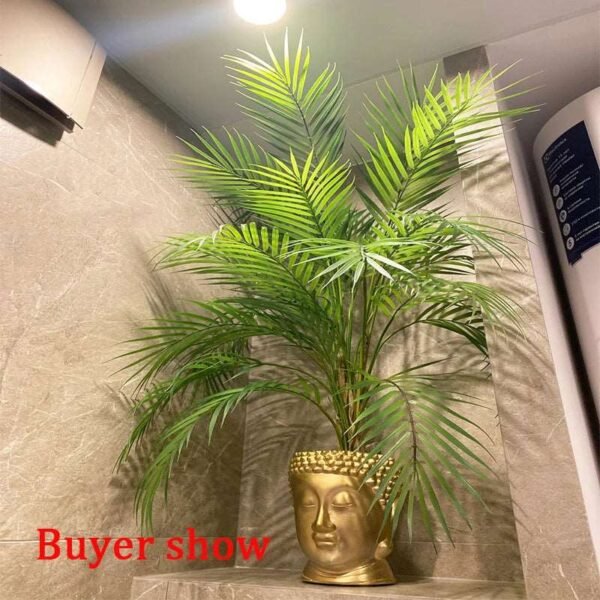 125cm Large Artificial Palm Tree Tropical Plants Branch Plastic Fake Leaves Decor