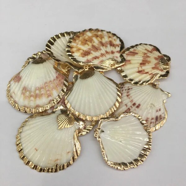 5Pcs Sector Shell Pendant Charms For DIY Necklace Bracelet Anklet