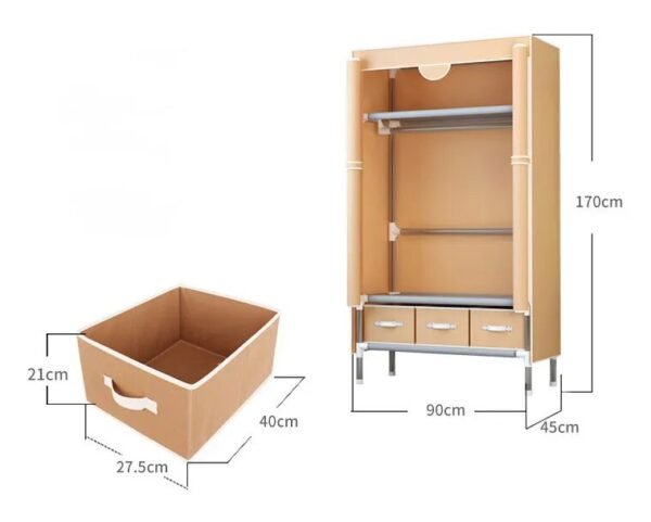 Non-Woven Fabrics Wardrobe Coffee Fabric Closet-Storage & Organization-Arlik interiors