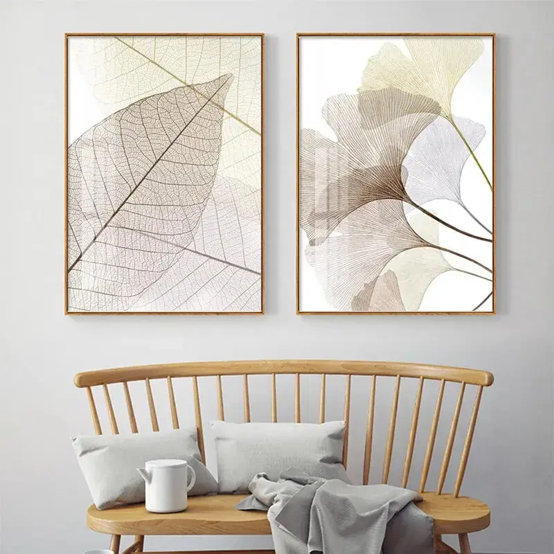 Plant Leaf Scandinavian Poster Ginkgo Home Decor Wall Art Canvas Painting Nordic Print Modern Picture Living Room Decoration-Arlik interiors