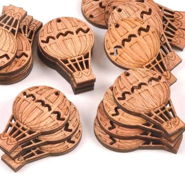 20Pcs Vintage Hydrogen Balloon DIY Wooden Ornaments Scrapbook Craft Unfinished Natural Wood Slices For Home Decor 49X32mm m1614