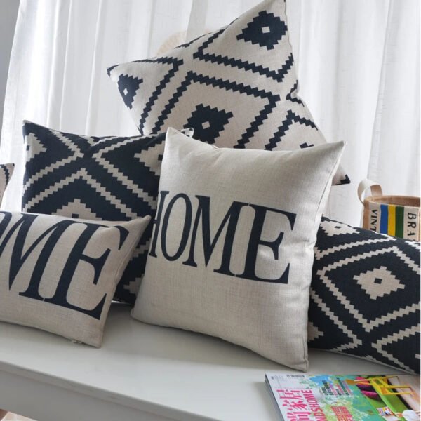 Geometric Cushion Cover Black White Nordic Home Decor-Throw Pillows-Arlik interiors