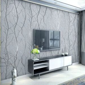 Modern Minimalist Fashion Non-Woven Wallpaper Rolls 3D Embossed Branch Stripe Wall Paper For Living Room TV Sofa Background Wall-Arlik interiors