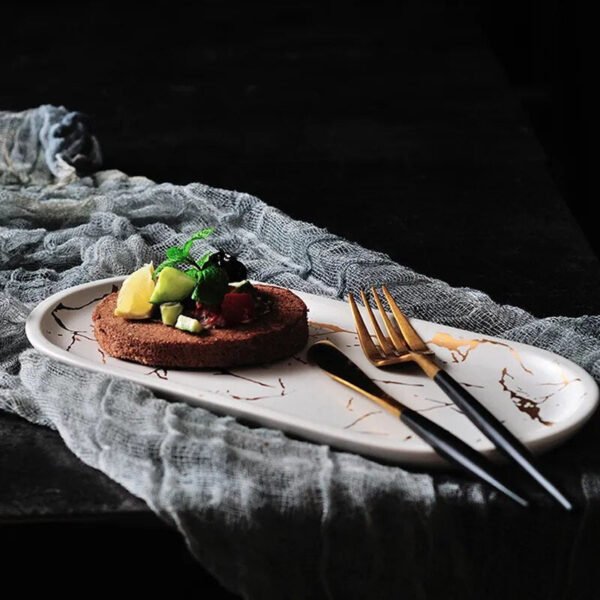 Nordic Ceramic Oval Plate Tableware-Tableware-Arlik interiors