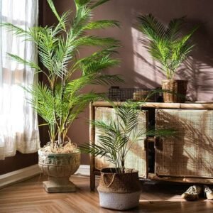 125cm Large Artificial Palm Tree Tropical Plants Branch Plastic Fake Leaves Decor