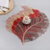 Red PVC Leaf Hollow Nordic Non-slip Kitchen Accessories Placemat Coaster Insulation Pad Dish Coffee Table Mat Napkins Home Decor-Arlik interiors