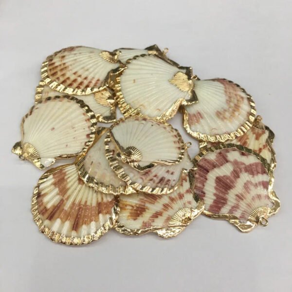 5Pcs Sector Shell Pendant Charms For DIY Necklace Bracelet Anklet