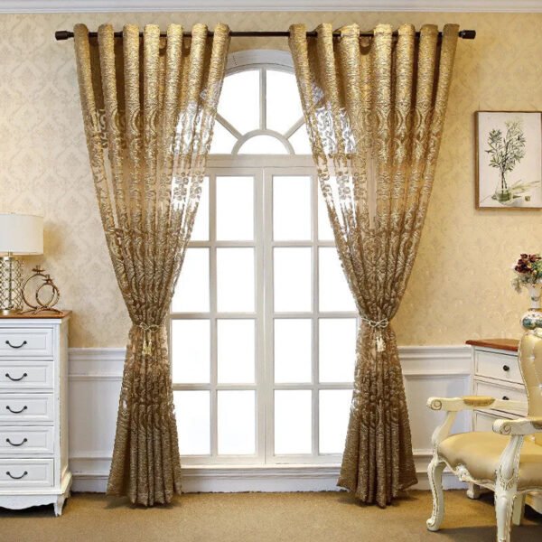 Light Luxury Villa Elegant Tulle Curtain Gold Curtain