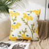 Cotton Canvas Floral Embroidered Cushion Cover 45*45-Throw Pillows-Arlik interiors