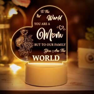 Mothers' Day Gifts for Mom from Daughter Engraved Night Light with Moved Words, Acrylic Gifts for Thanksgiving, Birthday, Xmas-Arlik interiors