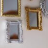 Home Mini Classical Mirror Gold and Silver Round Carved Decorative Mirror