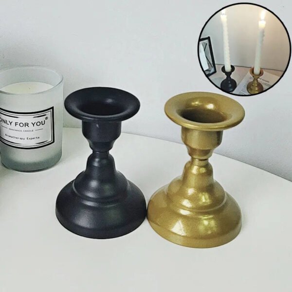 Geometric Iron Candle Holders-Candles-Arlik interiors