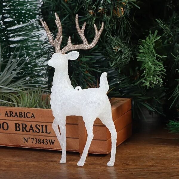 Plastic Crystal Flash Deer Christmas Forest Elk Dessert Table Decor Christmas tree Ornaments Home Kid Naviidad Gift Shop Display-Arlik interiors