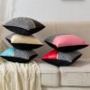 Luxury Throw Pillowcases For Pillows 45x45 Cushion Cover Leather Splice For Living Room Sofa Waist Pillow Office-Arlik interiors