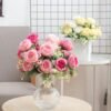 30cm Silk Peony Artificial Flower Bouquet-Artificial Flora-Arlik interiors