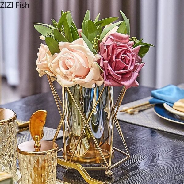 Flower Vase Metal Flowers Pot-Vase-Arlik interiors