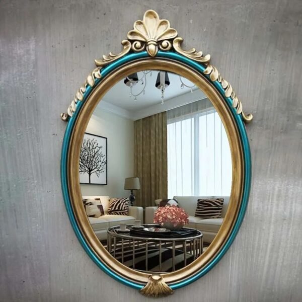 Gold Aesthetic Makeup Wall Mirror Bathroom Design Appearance Luxury Wall Mirror Irregular Light Big Size Spiegel Decor HY50MM-Arlik interiors