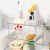 1pc Transparent Pet Desktop Shelf With Elevated Dormitory Folding Storage For Layered Office Workstation Debris-Arlik interiors