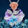 Fashion MOM Necklace Rose Heart Crystal Pendant-Necklace-Arlik interiors