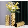 Gold-plated Ceramic Vase Table Decor-Vase-Arlik interiors