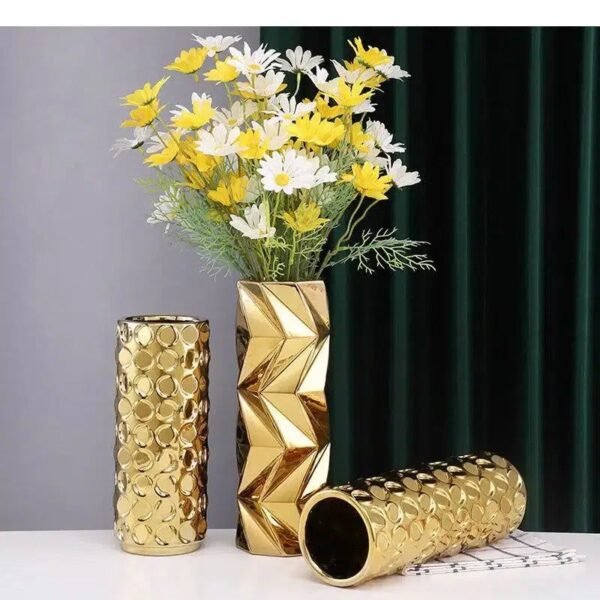 Gold-plated Ceramic Vase Table Decor-Vase-Arlik interiors