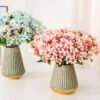 18 Silk Flowers Artificial Lilies Flower Bouquet Decoration