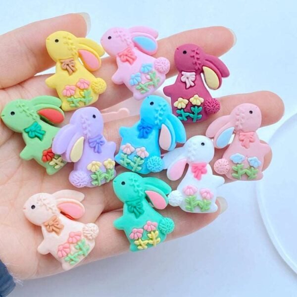 10Pcs Mini 25*30mm Cartoon Rabbit Decoration Accessories