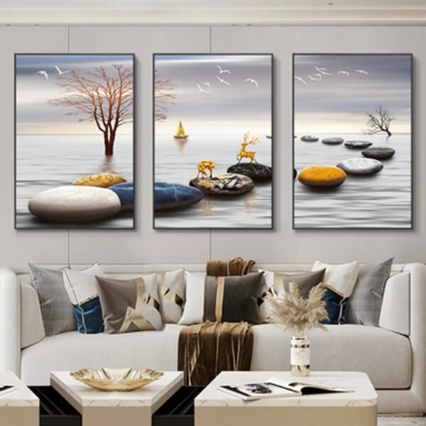 3 Pieces Nordic Wall Art Canvas Paintings-Painting-Arlik interiors