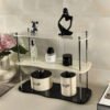 Household Desktop Water Cup Storage Rack Three Layers of Acrylic Cosmetics Perfume Display Metal Rod Detachable Display Frame-Arlik interiors