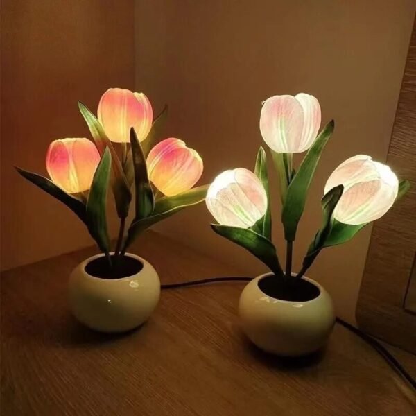 LED Tulip Table Lamp Bedside Night Light-Flowers-Arlik interiors