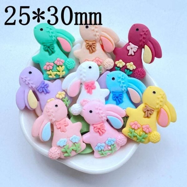 10Pcs Mini 25*30mm Cartoon Rabbit Decoration Accessories