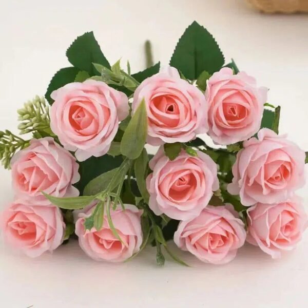 10 Heads Rose Bouquet Artificial Flowers-Artificial Flora-Arlik interiors