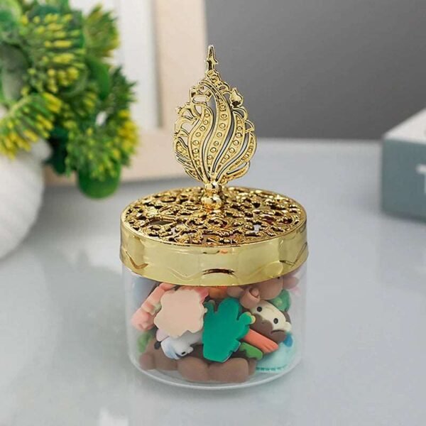 1Pc New Plastic Candy Boxes Electroplated Gold Transparent Decorative Boxes