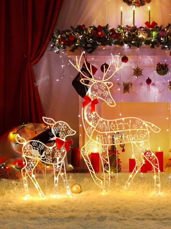 3PCS Elk Deer Statue Christmas Garden Decor-Seasonal & Holiday Decorations-Arlik interiors