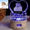 Love Crystal Photo Gift Customized Picture Text Night Light Bluetooth Music Player Wedding Couple for Mother's Father's Day-Arlik interiors