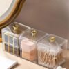 Makeup Storage Organizer Bathroom Jar Cotton Swab Storage Square Container Cotton Puff Storage Box Cosmetic Cotton Box-Arlik interiors