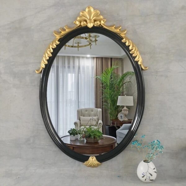 Gold Aesthetic Makeup Wall Mirror Bathroom Design Appearance Luxury Wall Mirror Irregular Light Big Size Spiegel Decor HY50MM-Arlik interiors