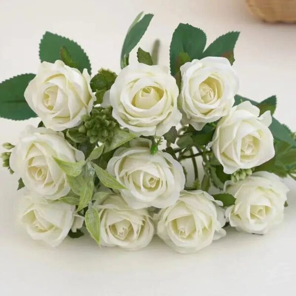 10 Heads Rose Bouquet Artificial Flowers-Artificial Flora-Arlik interiors