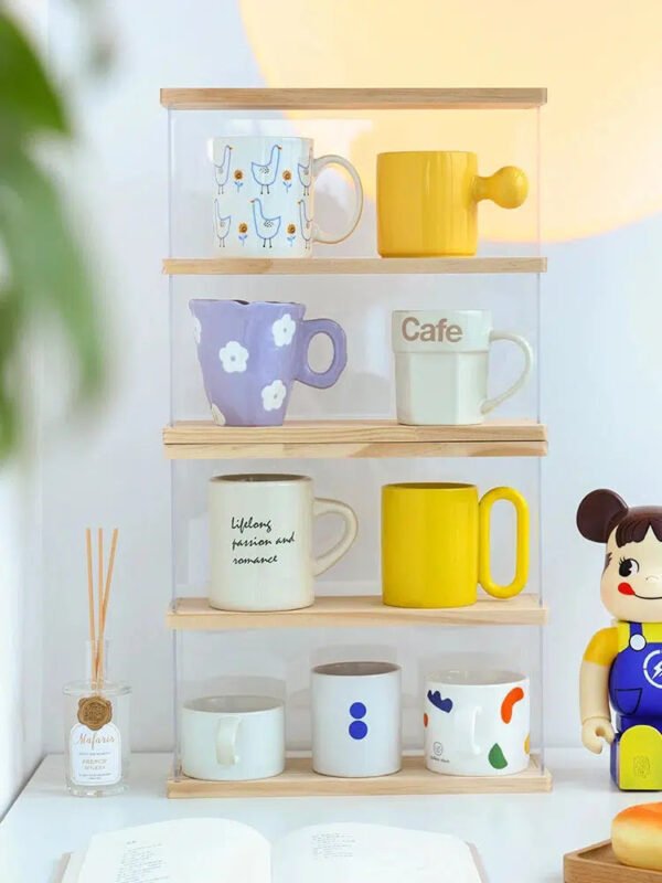 Mug Storage Shelf Storage Kitchen Thickened Tea Cup Rack Sturdy Cabinet Desktop Organizer Home Living Room Wine Glass Cup Rack-Arlik interiors