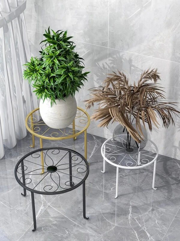 Metal Round Floor Flower Pot Decor-Plant & Flower Bulbs-Arlik interiors