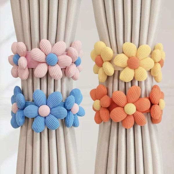 1Pcs Flower Shape Curtain Tieback Elastic Band Home Decor