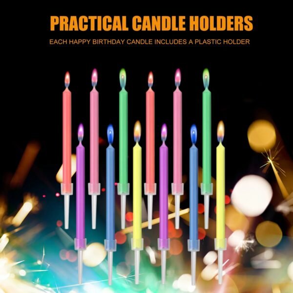 Multicolour Flame Candles Colorful Wedding Party Birthday Cake Candles Decoration Party Supplies for Children Kids-Arlik interiors