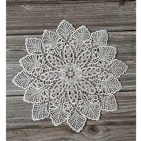 NEW round Lace sun flower embroidery placemat cup coaster kitchen wedding Christmas table place mat cloth pad New Year doily-Arlik interiors