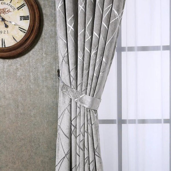 Modern Curtains for Living Dining Room Bedroom Simple European Gray Coffee Beige Striped Curtains Tulle Curtain French Window-Arlik interiors