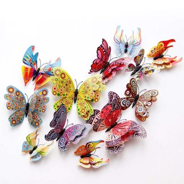 12Pcs Double Layer 3D Butterfly Wall Stickers-Arlik interiors