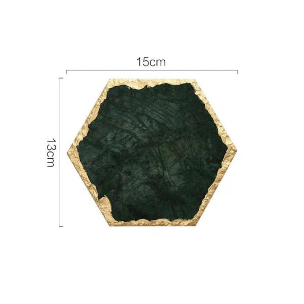 Natural Marble Trays Decorative Nordic Gold Stroked Coasters-Kitchen & Dining-Arlik interiors