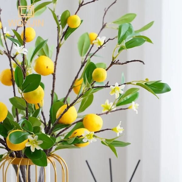 Lemon Branches With Fruit Simulation Green Plants Fresh Home Decoration Photo Props Plastic Fruit Flower Arrangement Fake Flower-Arlik interiors