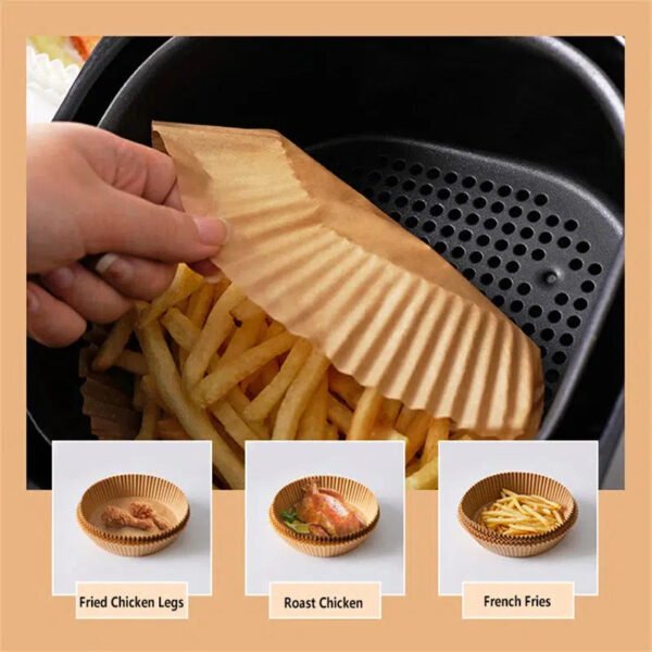 50Pcs Air Fryer Disposable Paper Liner Oven Oil-proof Parchment Pad Kitchen Microwave Sheets Plate Air Fryer Baking Accessories-Arlik interiors