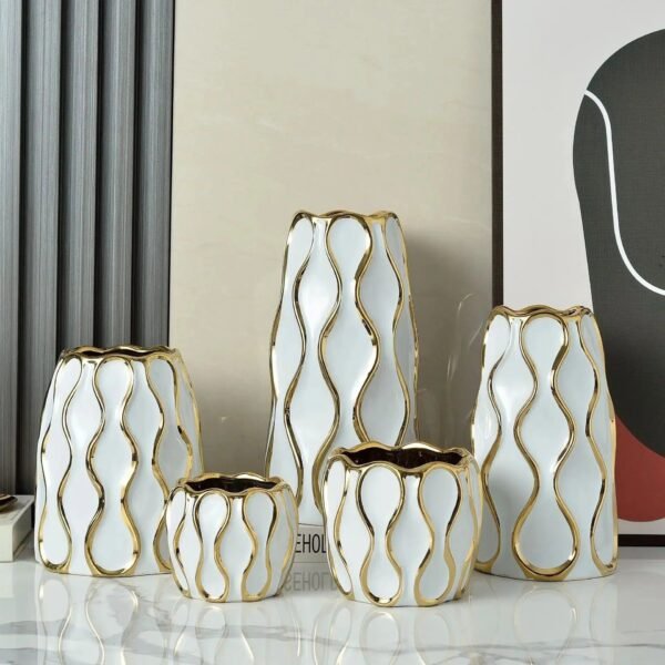 Modern Black and White Ceramic Vases-Vase-Arlik interiors